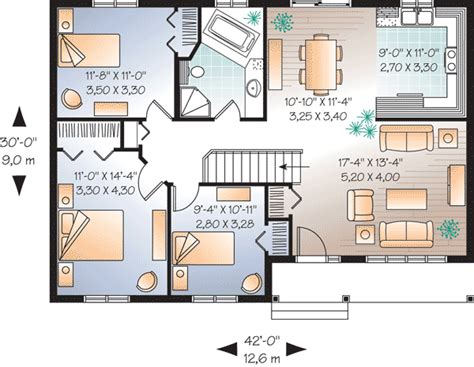 bedroom ranch home plan dr  floor master suite cad  canadian country