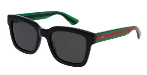 gucci black rectangular frame mens sunglasses gg0001s 006