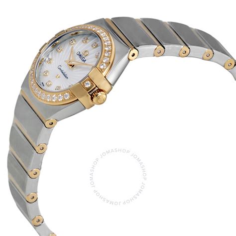 omega constellation mother of pearl diamond dial ladies watch 123 25 24
