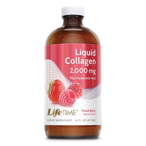 lifetime liquid collagen  hyaluronic acid vitamin  supports healthy skin hair joints