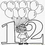 Numeros Nummern Twelve Barrio Sesamo Imagui Alphabet Liczenie Números Chiffres Chiffre Kolorowanki Balloons Getcolorings Malvorlage sketch template