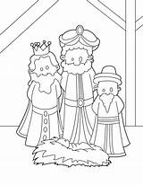 Coloring Wise Men Three Pages Manger Christmas Jesus Kings Color Epiphany La Baby Print Kids Myrrh Sketch Background Printable Getcolorings sketch template