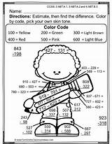 Grade Rounding Math Color Differences Estimate 3rd Worksheets Numbers Third Printables Go Number Coloring Estimating Code Printable Answers Resources Kids sketch template