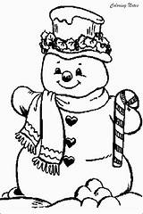 Coloring Snowman Pages Kids Printable Cute Christmas Easy sketch template