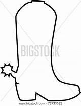 Boot Cowboy Drawing Line Spur Spurs Vectors Getdrawings Illustrations Bigstock sketch template