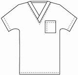 Scrub Scrubs Nurse Clip Outline Shirt Coloring Nurses Sketch Cards Shaped Nursing Pattern Card Template Doctor Tops Tunic Board Pages sketch template