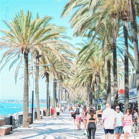 el paseo maritimo walking   promenade  enjoy  km stroll  marbella  puerto