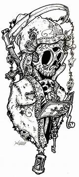 Reaper Grim Skull Creepy Cráneo Diseño Ec0 sketch template