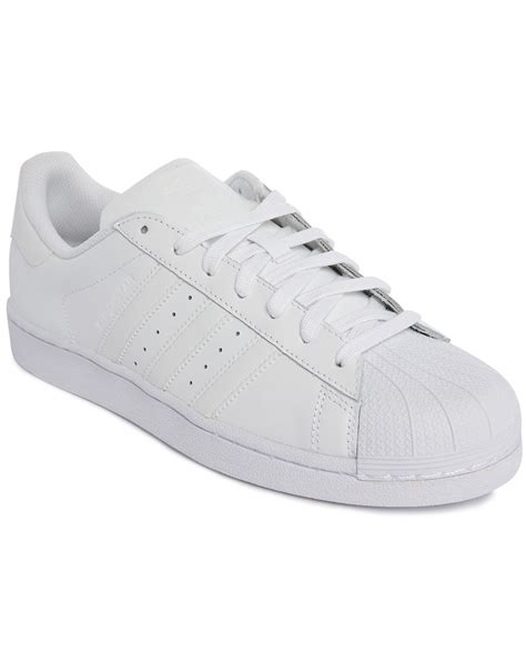 adidas originals superstar classic mono white leather sneakers  white