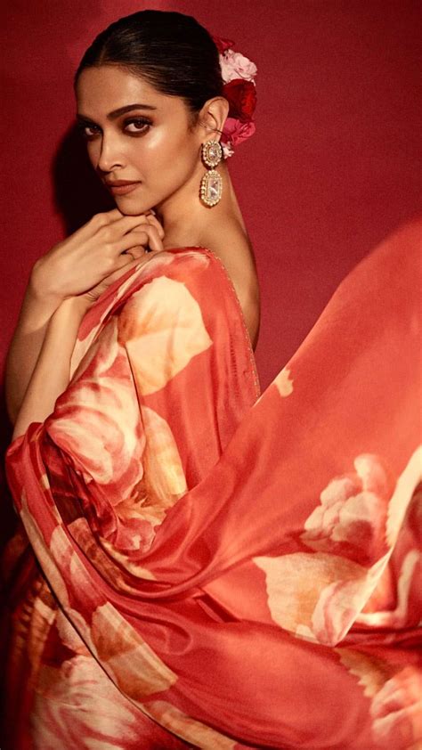 Deepika Padukone S Pictures In A Red Floral Saree Will Make You Fall In