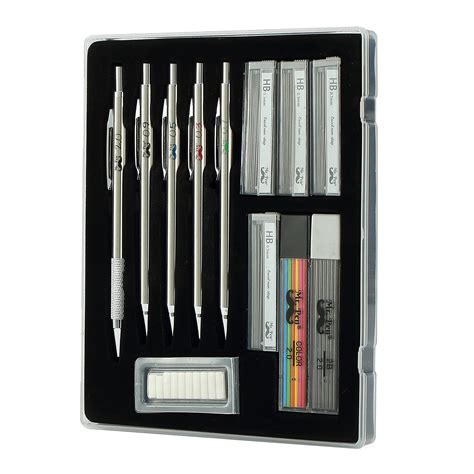 buy   mechanical pencil set  lead  eraser refills  sizes drafting sketching