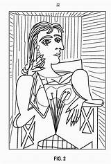 Picasso Pablo Coloring Obras Cubism Cubist Uteer sketch template