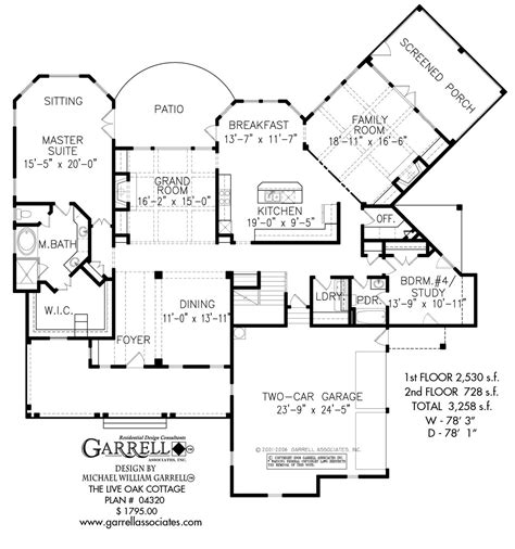 oak cottage  house plan  plan