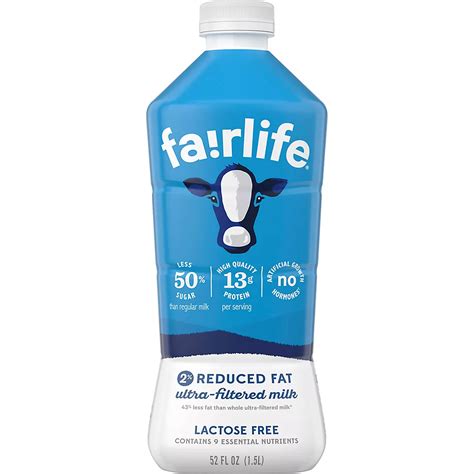 fairlife reduced fat ultra filtered lactose  milk bjs wholesale club
