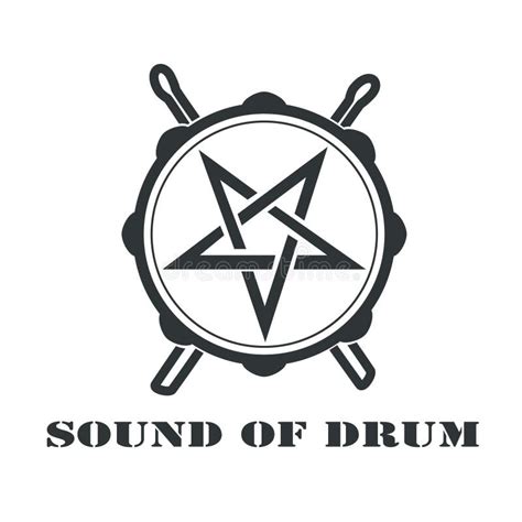 vector drum icon  sticks drum school logo stock vector