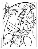 Cubism Coloring Pages Book Template sketch template