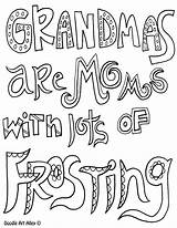 Grandma Coloring Mothers Pages Grandpa Quotes Birthday Printable Quote Happy Mother Color Cards Fathers Doodle Grandmas Disney Card Frosting Moms sketch template