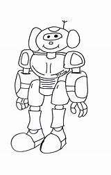 Robot Coloring Robots Kids Simple Funny Pages Color Drawing Children Print Very sketch template