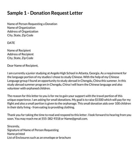 writing  perfect donation letter sample letters templates