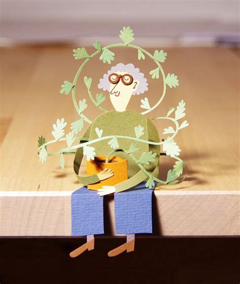 cute paper pieced plant lady paper cutout art paper art craft