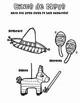 Coloring Cinco Mayo Pinata Sombrero Pages Maracas Celebrate Occasions Holidays Special Drawing Color Drawings Getdrawings sketch template