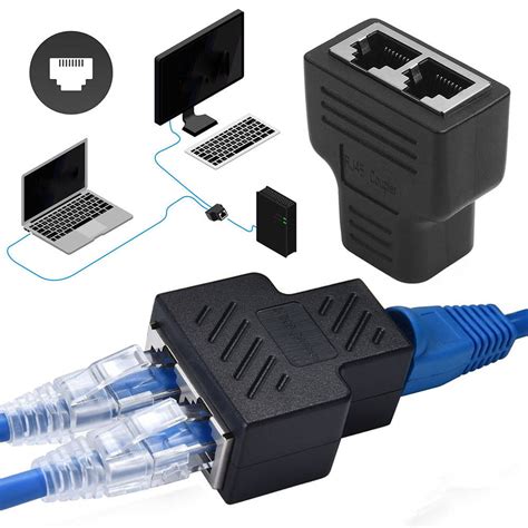 tsv rj splitter adapter    port female  female internet extender network connectors