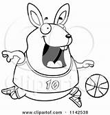 Rabbit Basketball Chubby Playing Clipart Cory Thoman Cartoon Illustration Vector Outline Player Royalty Outlined Coloring 2021 sketch template