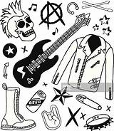 Punk Rock Coloring Pages Jacket Leather Clipart Cliparts Getcolorings Library Good Printable Color sketch template