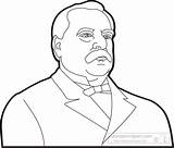 Cleveland Grover Clipart President Outline American Presidents Search Classroomclipart sketch template