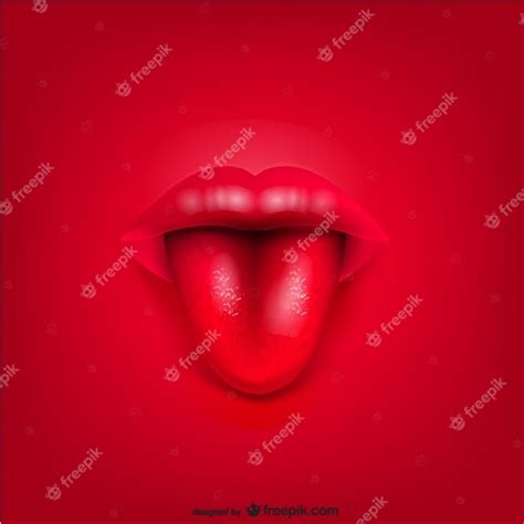 Lips And Tongue Red Background Vector Free Download