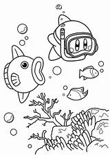 Kirby Scribblefun Ocean Coloringfolder sketch template