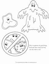 Germs Coloring Pages Sick Germ Bacteria Kids Printable Spreading Worksheets Kindergarten Color Colouring Activities Health Crystalandcomp School Clipart Spread Child sketch template