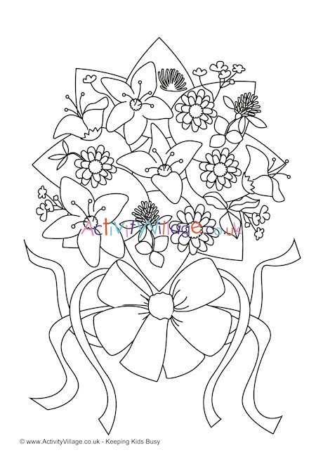 flowers colouring page