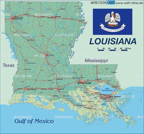 map  louisiana  orleans state section  united states welt