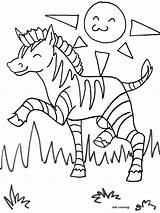 Coloring Pages Zebra Kids Printable Print Template Sunny Marty Weather Cartoon Zoo Animal Color Templates Grazing Getdrawings Horse Related Comments sketch template