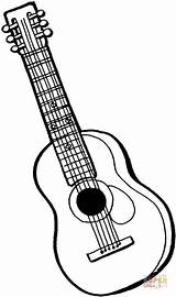 Coloring Pages Guitar Instruments String Printable Drawing Acoustic Colouring Color Clipart Music Line Instrument Mandolin Template Clip Print Colorings sketch template