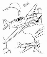 Coloring Pages Military Fighter Plane Drawing Airplane Outline Jet Aircraft Drawings War Sheet Ww2 Planes Sheets Filminspector Warhawk Getdrawings Kids sketch template