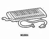 Melodica Coloring Instruments Musical Book Children Instrument Activity Preview sketch template