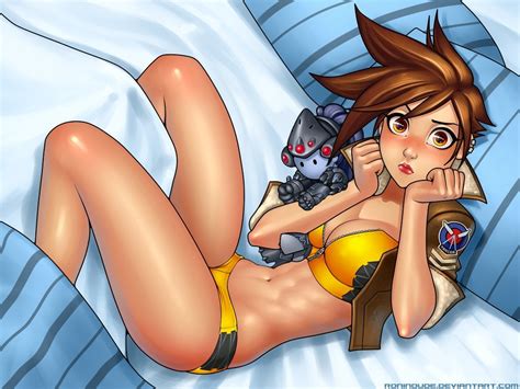 [fanart] cute tracer fanart with widowmaker plushie overwatch