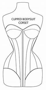 Bodysuit Overbust Cupped sketch template