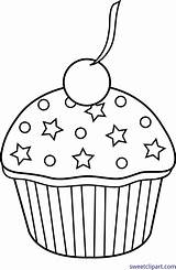 Sprinkles Clip Cupcake Lineart Cherry sketch template