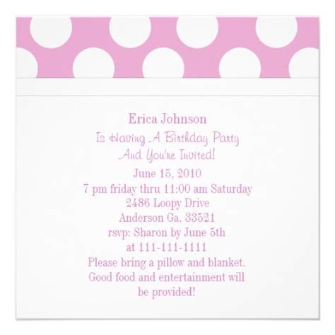 Pink And White Polka Dot Party Invitations Zazzle