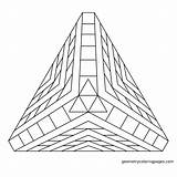 Pyramid Geometry Colouring Pyramide sketch template