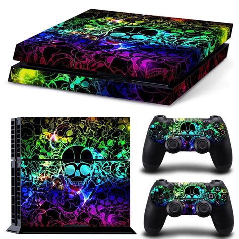 cool colourful skull vinyl decal ps skin sticker full set console skincontroller