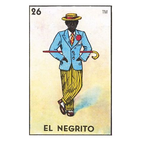 El Negrito Loteria Mexican Bingo Card Poster By