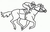 Colouring Colorear Jockey Derby Carrera Cheval Galope Melb Jinete Racehorse Coloriages Galop Horseracing sketch template