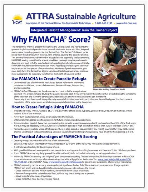 famacha score attra sustainable agriculture project