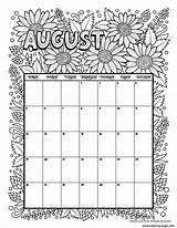 Calendar Coloring August Printable Pages Kids 2021 Print Aug Calender July Monthly Printables Woojr Jr Activities September June sketch template