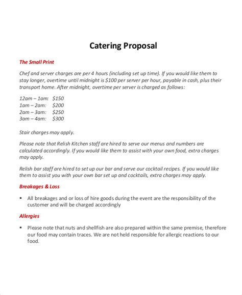 catering proposal  examples format  examples