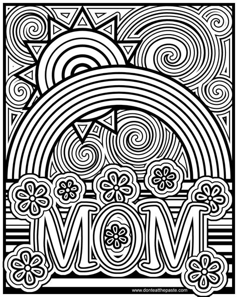dont eat  paste mom coloring page